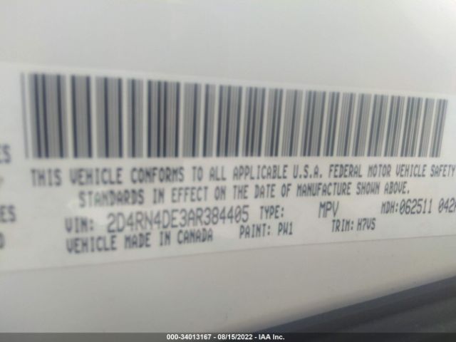 Photo 8 VIN: 2D4RN4DE3AR384405 - DODGE GRAND CARAVAN 