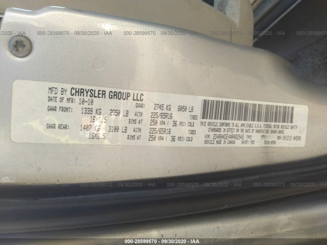 Photo 8 VIN: 2D4RN4DE4AR462545 - DODGE GRAND CARAVAN 