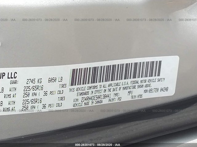 Photo 8 VIN: 2D4RN4DE5AR138441 - DODGE GRAND CARAVAN 