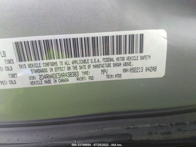 Photo 8 VIN: 2D4RN4DE5AR438383 - DODGE CARAVAN 