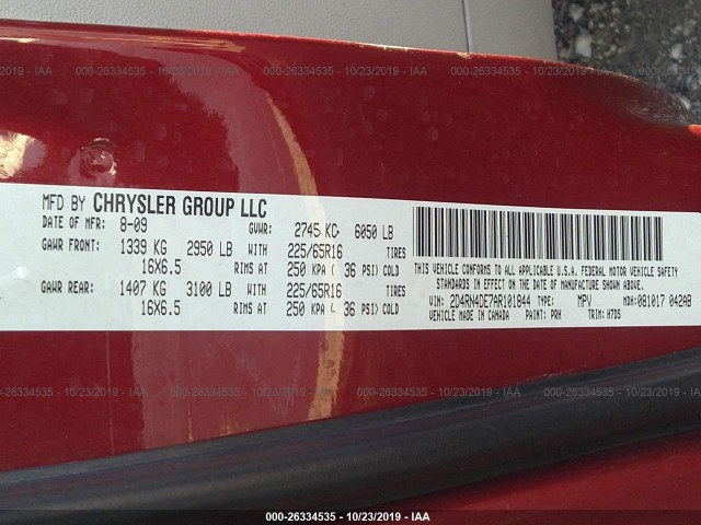 Photo 8 VIN: 2D4RN4DE7AR101844 - DODGE GRAND CARAVAN 