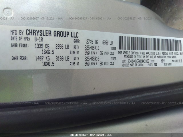 Photo 8 VIN: 2D4RN4DE7AR443326 - DODGE GRAND CARAVAN 