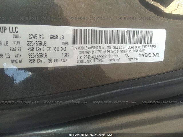 Photo 8 VIN: 2D4RN4DE8AR225119 - DODGE GRAND CARAVAN 