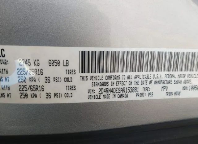 Photo 8 VIN: 2D4RN4DE9AR153881 - DODGE GRAND CARAVAN 