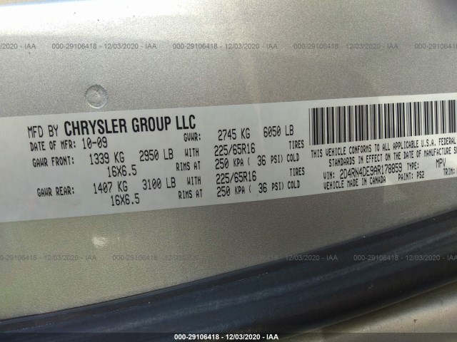 Photo 8 VIN: 2D4RN4DE9AR178859 - DODGE GRAND CARAVAN 