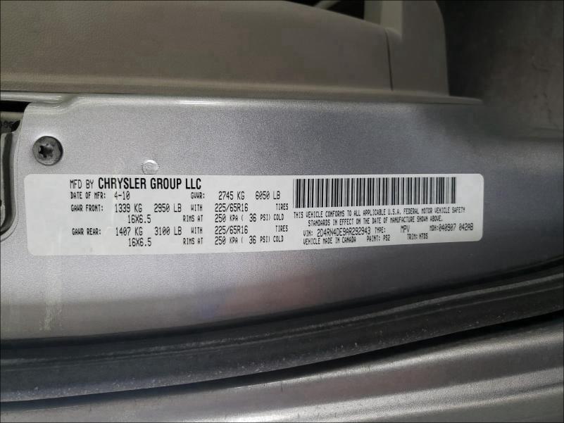 Photo 9 VIN: 2D4RN4DE9AR292943 - DODGE GRAND CARA 