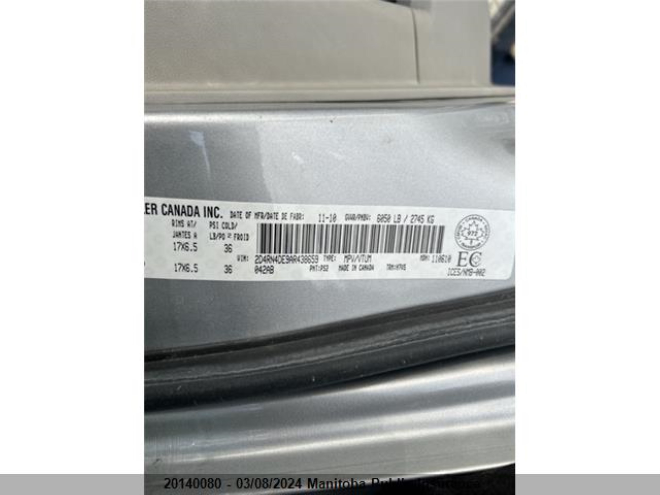 Photo 8 VIN: 2D4RN4DE9AR438659 - DODGE CARAVAN 