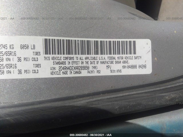 Photo 8 VIN: 2D4RN4DEXAR289890 - DODGE GRAND CARAVAN 