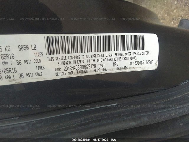 Photo 8 VIN: 2D4RN4DG2BR673178 - DODGE GRAND CARAVAN 