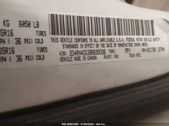 Photo 8 VIN: 2D4RN4DG3BR699336 - DODGE GRAND CARAVAN 