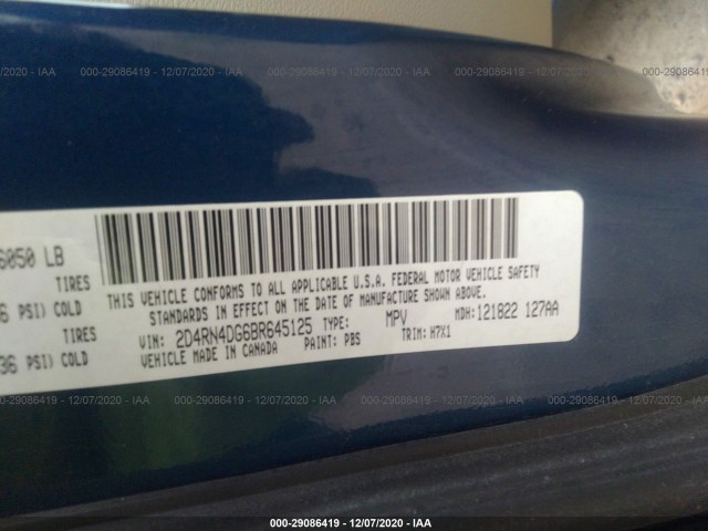 Photo 8 VIN: 2D4RN4DG6BR645125 - DODGE GRAND CARAVAN 