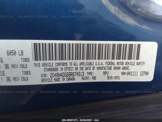 Photo 8 VIN: 2D4RN4DG6BR674513 - DODGE GRAND CARAVAN 