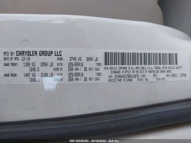 Photo 8 VIN: 2D4RN4DG7BR618676 - DODGE GRAND CARAVAN 