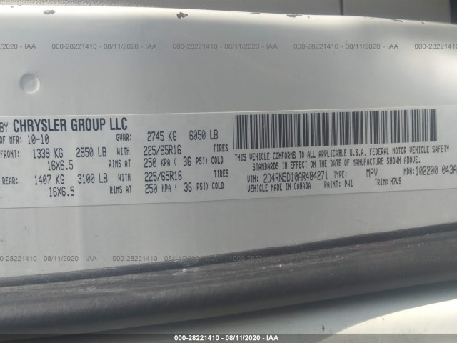 Photo 8 VIN: 2D4RN5D10AR484271 - DODGE GRAND CARAVAN 