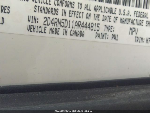 Photo 8 VIN: 2D4RN5D11AR444815 - DODGE GRAND CARAVAN 