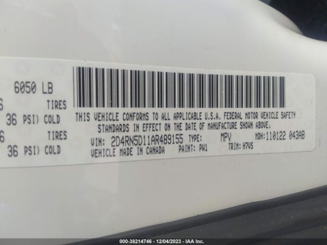 Photo 8 VIN: 2D4RN5D11AR489155 - DODGE GRAND CARAVAN 