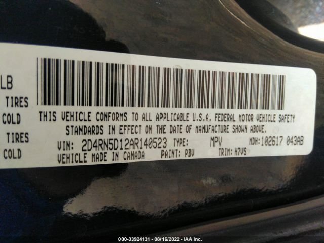 Photo 8 VIN: 2D4RN5D12AR140523 - DODGE GRAND CARAVAN 