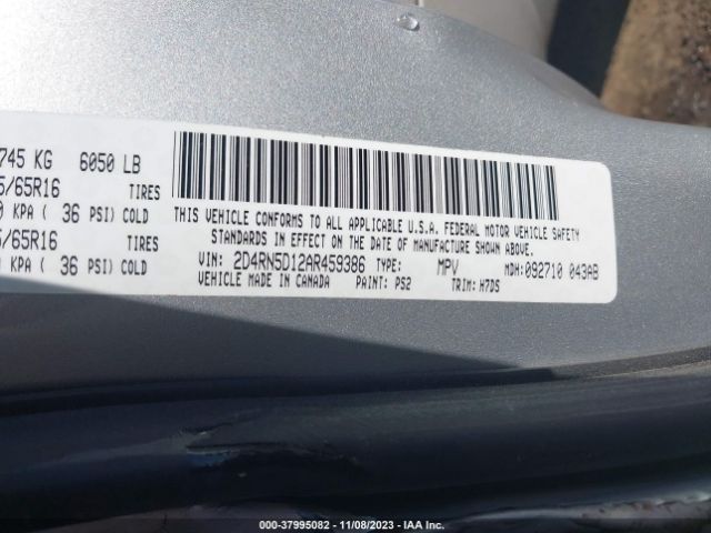 Photo 8 VIN: 2D4RN5D12AR459386 - DODGE GRAND CARAVAN 