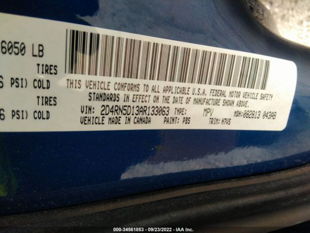 Photo 8 VIN: 2D4RN5D13AR133063 - DODGE GRAND CARAVAN 