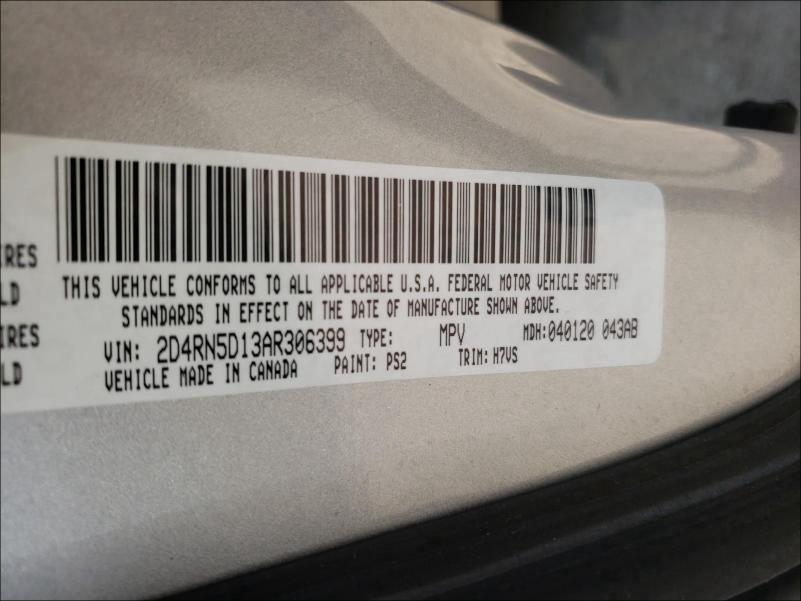 Photo 9 VIN: 2D4RN5D13AR306399 - DODGE GRAND CARA 