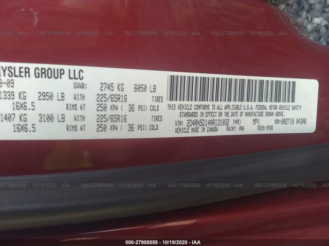 Photo 8 VIN: 2D4RN5D14AR131032 - DODGE GRAND CARAVAN 