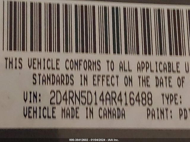 Photo 8 VIN: 2D4RN5D14AR416488 - DODGE GRAND CARAVAN 