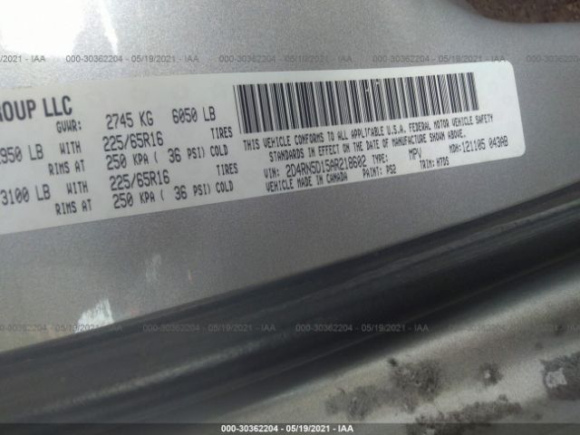 Photo 8 VIN: 2D4RN5D15AR218602 - DODGE GRAND CARAVAN 