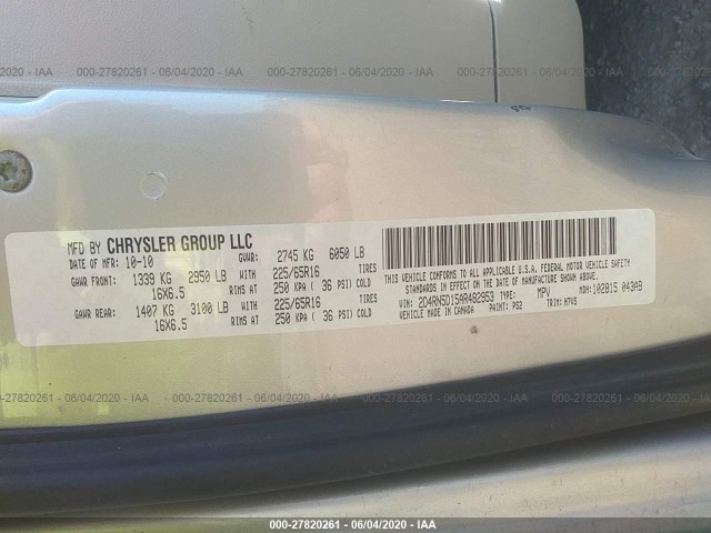 Photo 8 VIN: 2D4RN5D15AR482953 - DODGE GRAND CARAVAN 