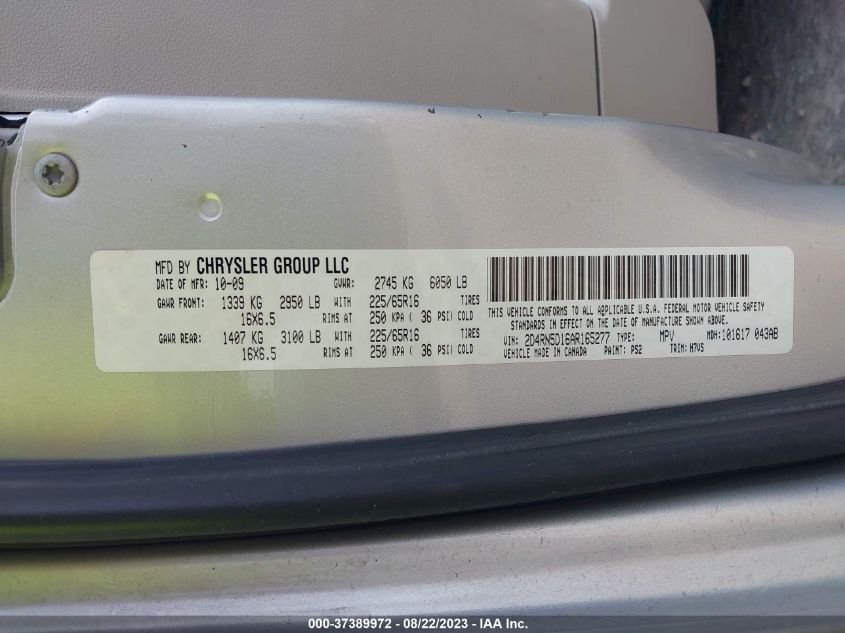 Photo 8 VIN: 2D4RN5D16AR165277 - DODGE CARAVAN 