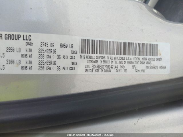 Photo 8 VIN: 2D4RN5D17AR147144 - DODGE GRAND CARAVAN 