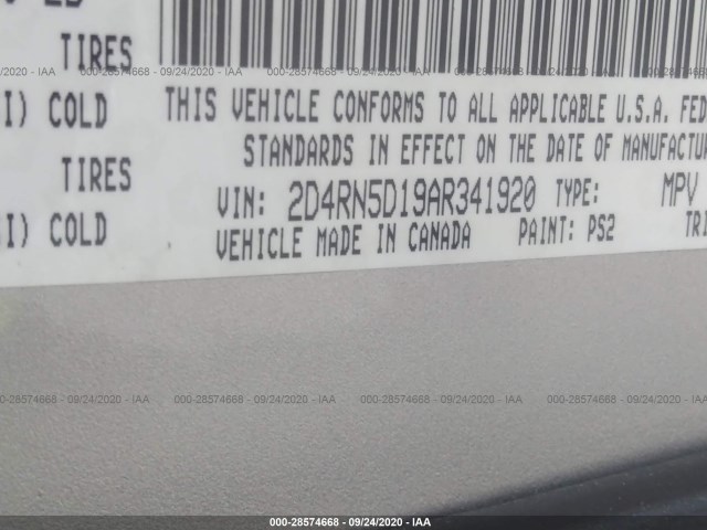 Photo 8 VIN: 2D4RN5D19AR341920 - DODGE GRAND CARAVAN 