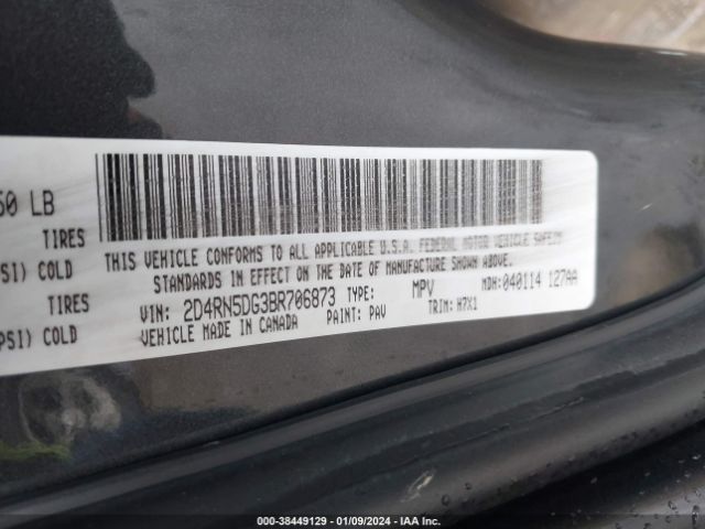 Photo 8 VIN: 2D4RN5DG3BR706873 - DODGE GRAND CARAVAN 