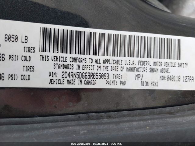 Photo 8 VIN: 2D4RN5DG6BR655093 - DODGE GRAND CARAVAN 