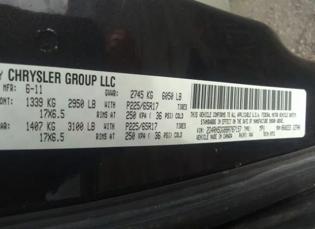 Photo 8 VIN: 2D4RN5DG8BR787157 - DODGE GRAND CARAVAN 