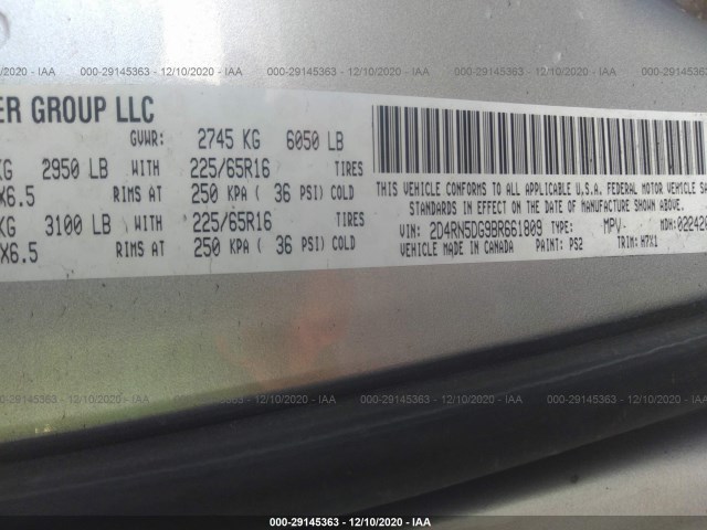 Photo 8 VIN: 2D4RN5DG9BR661809 - DODGE GRAND CARAVAN 