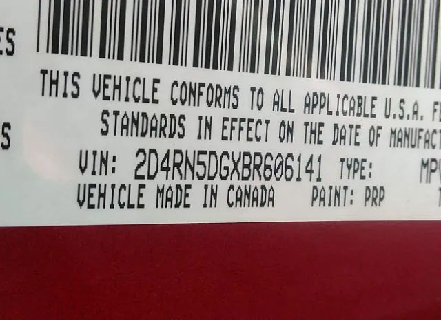 Photo 8 VIN: 2D4RN5DGXBR606141 - DODGE GRAND CARAVAN 