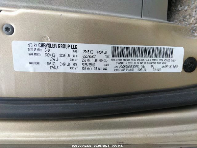 Photo 8 VIN: 2D4RN5DX0AR360702 - DODGE GRAND CARAVAN 