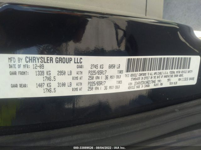 Photo 8 VIN: 2D4RN5DX1AR217046 - DODGE GRAND CARAVAN 