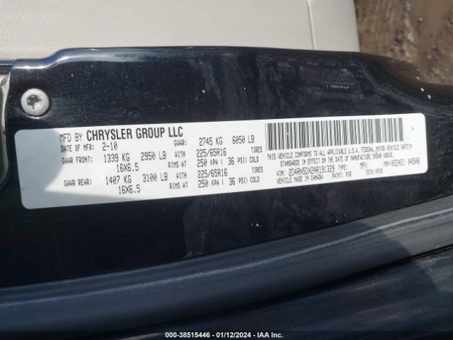 Photo 8 VIN: 2D4RN5DX2AR191329 - DODGE GRAND CARAVAN 