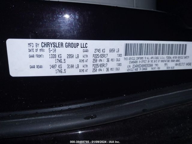 Photo 8 VIN: 2D4RN5DX8AR293900 - DODGE GRAND CARAVAN 