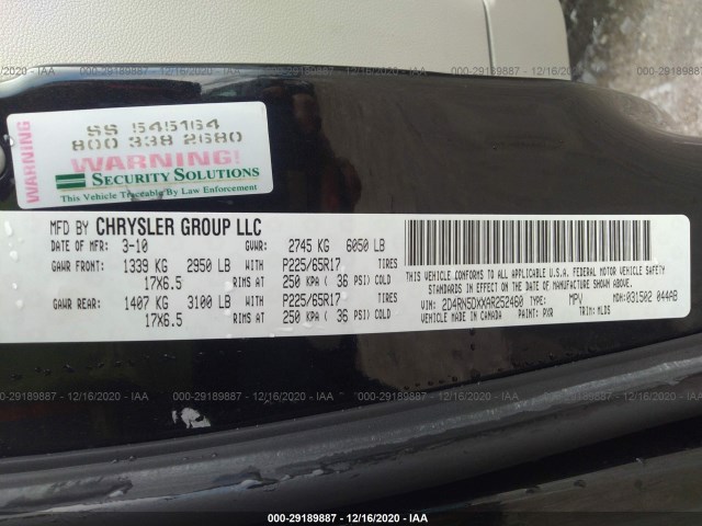 Photo 8 VIN: 2D4RN5DXXAR252460 - DODGE GRAND CARAVAN 