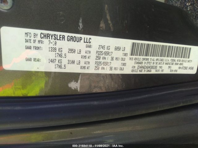 Photo 8 VIN: 2D4RN6DX6AR385285 - DODGE CARAVAN 