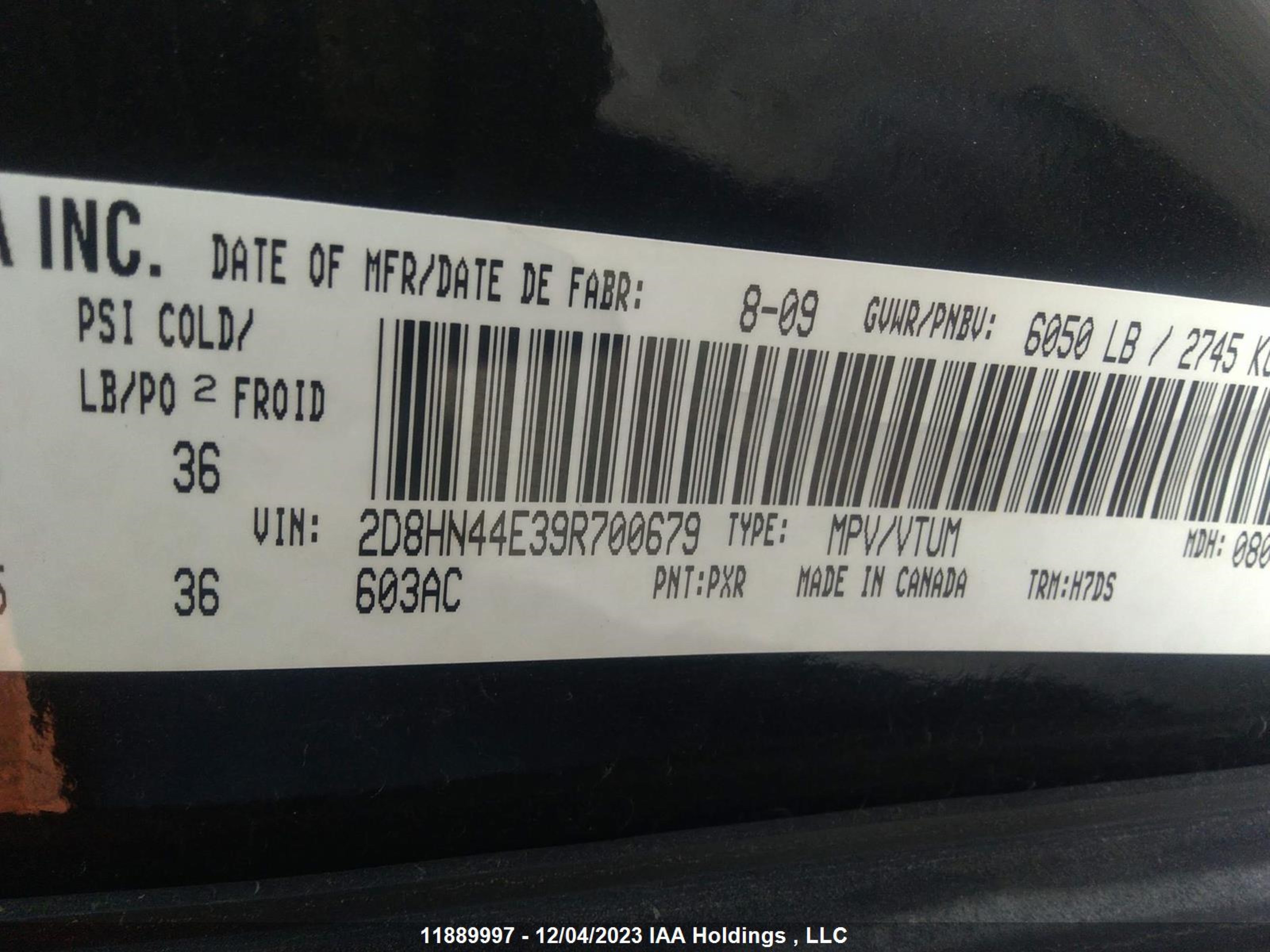 Photo 8 VIN: 2D8HN44E39R700679 - DODGE CARAVAN 