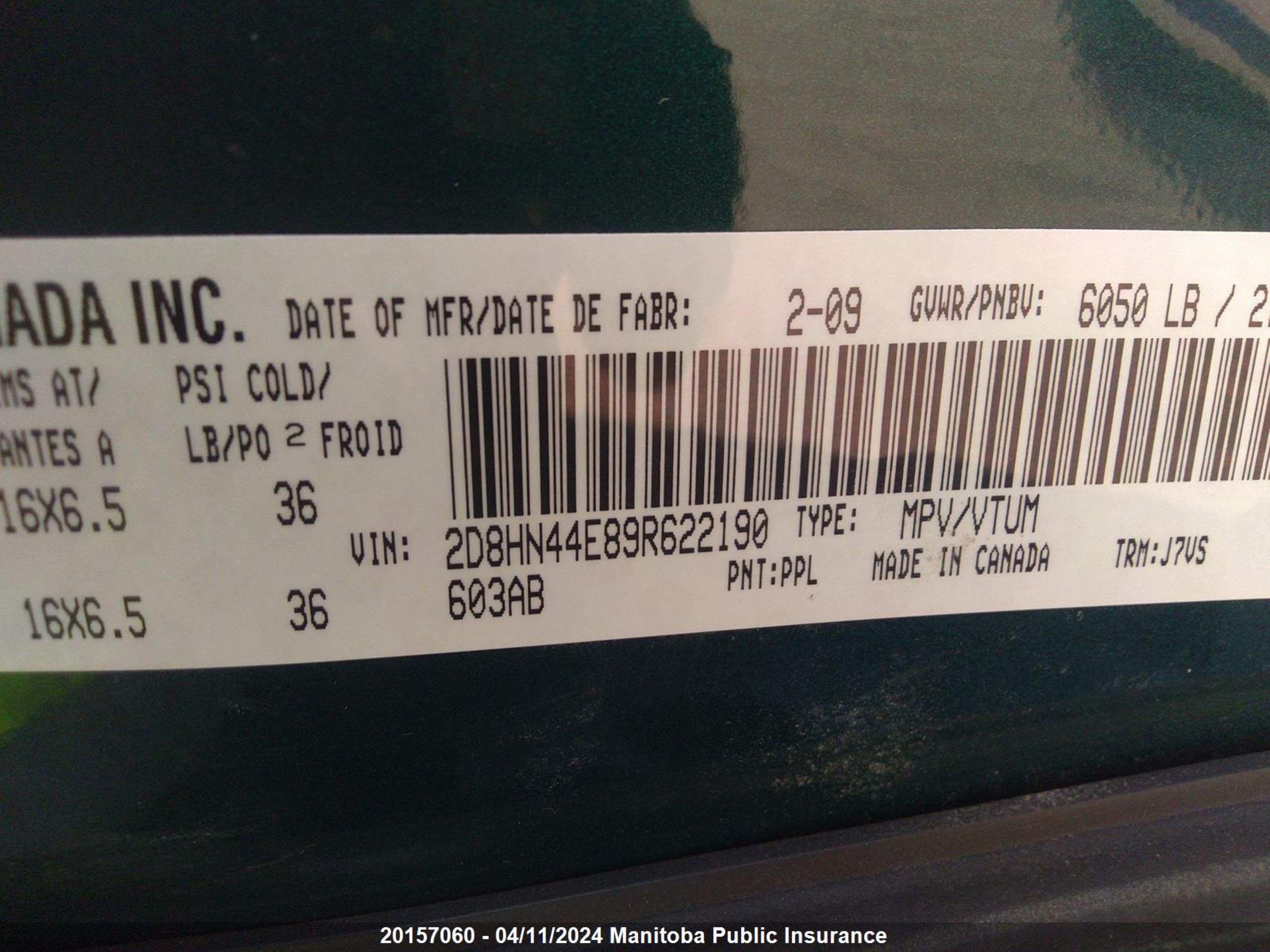 Photo 8 VIN: 2D8HN44E89R622190 - DODGE CARAVAN 