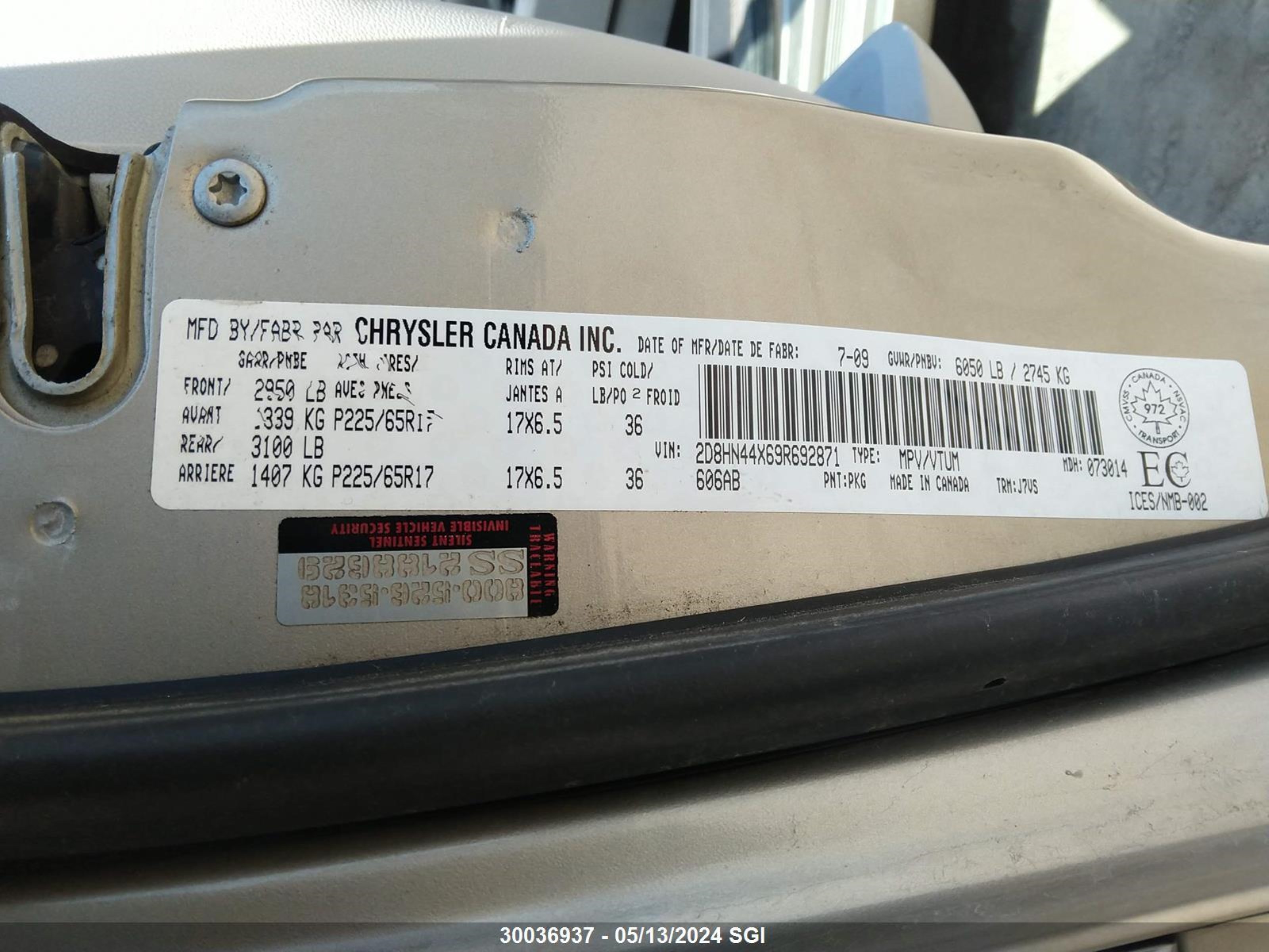 Photo 8 VIN: 2D8HN44X69R692871 - DODGE CARAVAN 