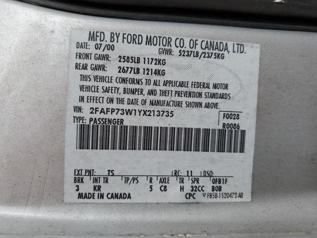 Photo 11 VIN: 2FAFP73W1YX213735 - FORD CROWN VIC 