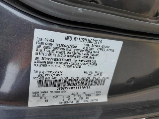 Photo 12 VIN: 2FDFP74W65X110498 - FORD CROWN VIC 