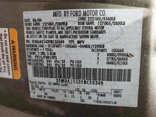 Photo 12 VIN: 2FMDA5143YBC50349 - FORD WINDSTAR 