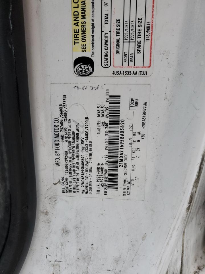 Photo 12 VIN: 2FMDA51695BA05620 - FORD FREESTAR 