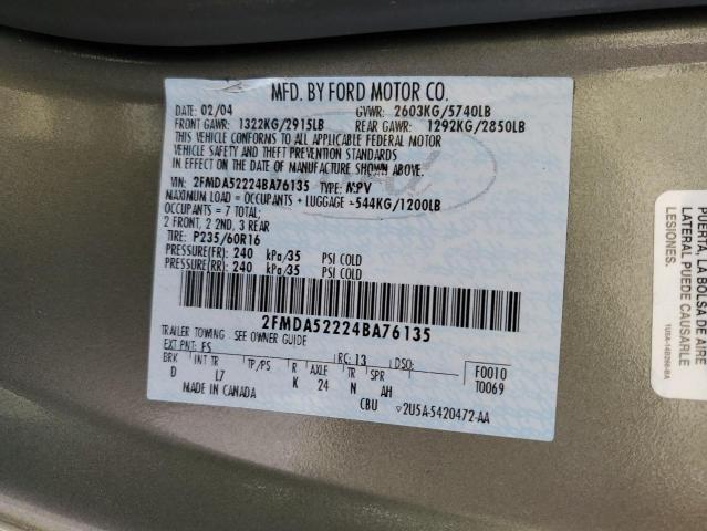 Photo 12 VIN: 2FMDA52224BA76135 - FORD FREESTAR S 